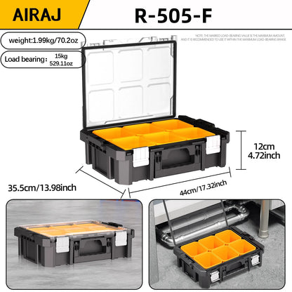 AIRAJ Stackable Modular Toolbox Set – Portable Wheeled Combo Toolbox for Space-Saving Storage & Easy Mobility