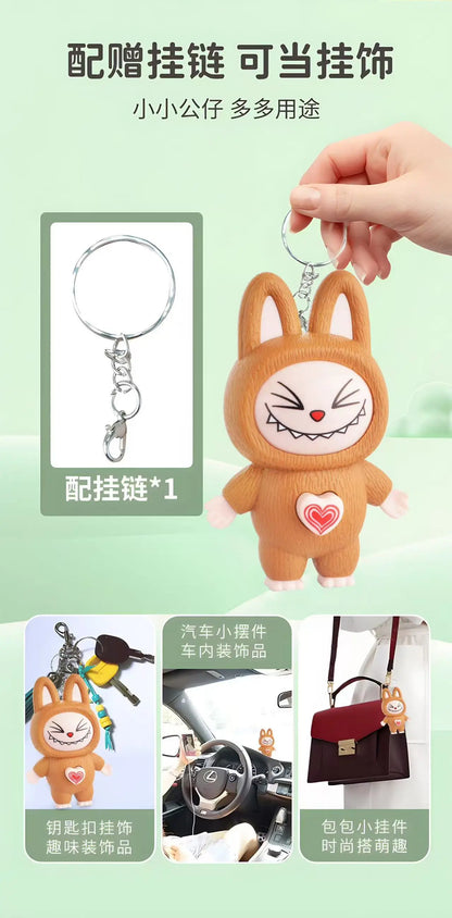 Labubu Cartoon Q-Version Face-Changing Doll Keychain – Kawaii Backpack Toy & Stress Relief Gift
