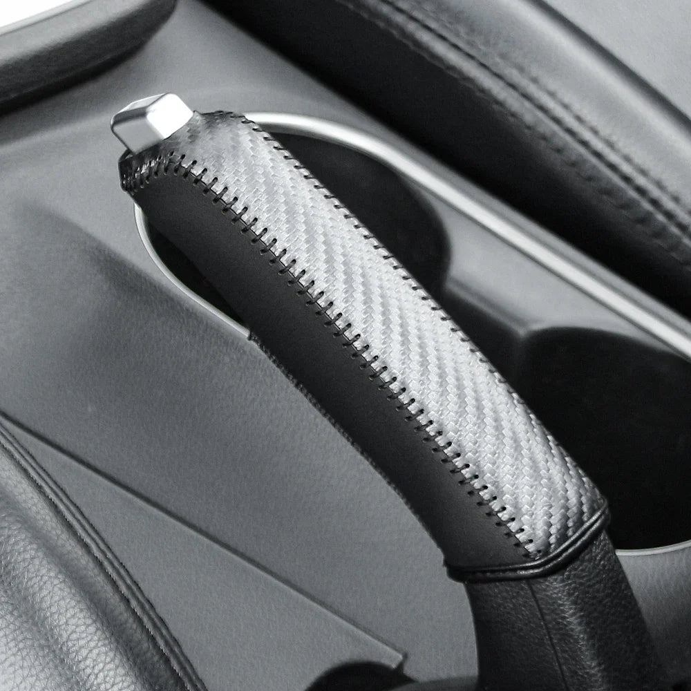 Carbon Fiber Handbrake Cover Sleeve - Protective Hand Brake Protection for Car Interior Accessories