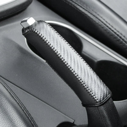 Carbon Fiber Handbrake Cover Sleeve - Protective Hand Brake Protection for Car Interior Accessories