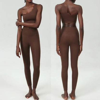 2PCS Women’s Seamless Yoga & Fitness Set – Sports Bra with Leggings & Gym Shorts Workout Outfit