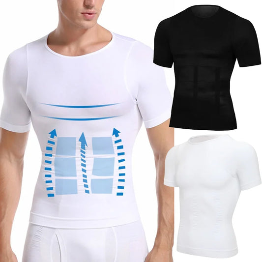 Men’s Weight Loss Body Shaper T-Shirt – Slimming Compression Gynecomastia Undershirt Waist Trainer Muscle Tank Top