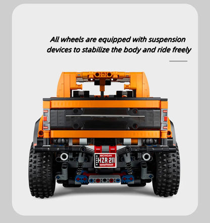 New 1379PCS Ford Raptors F150 Pickup Truck Building Blocks – Technical Sports Car Model Bricks for Kids Racing Vehicle Toy Gifts