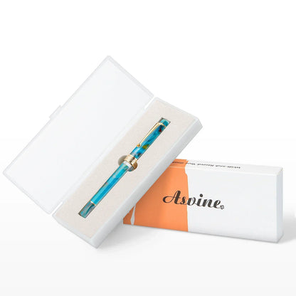 Asvine P20 Piston Filling Fountain Pen – Acrylic with Beautiful Patterns, EF/F/M Nib, Golden Clip, Smooth Writing Office Gift Pen