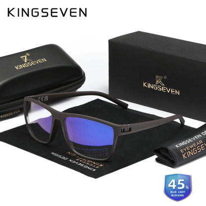99% Blue Light Blocking Glasses — KINGSEVEN Transparent Lens Computer Eyeglasses