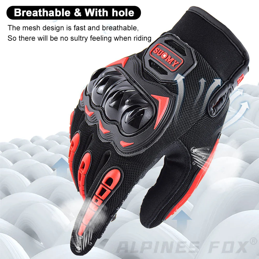 Suomy Motorcycle Gloves – Breathable Moto Gloves with Touch Screen for Racing, Riding, and Cycling – Summer Sports Protective Gear for Honda