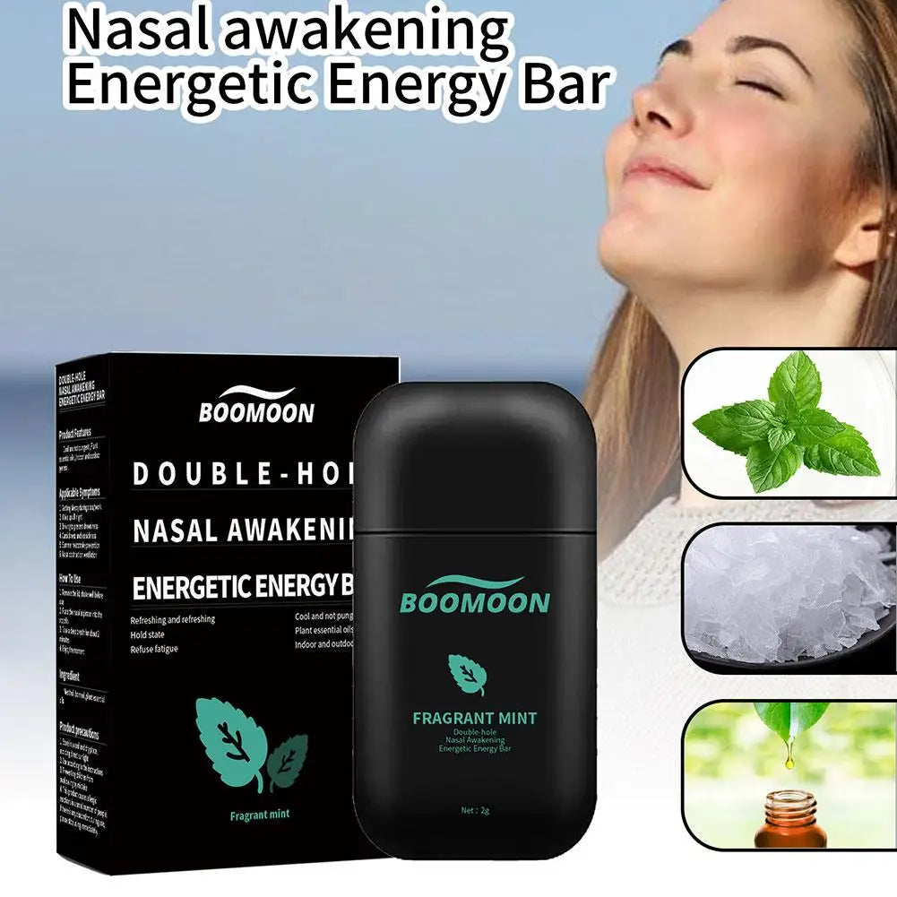 Energizing Aromatherapy Nasal Inhaler - Fruit-Style Essential Oil Nasal Energy Bar for Boosting Work Focus & Energy in Men & Women