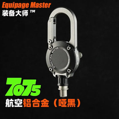 Titanium Alloy & Aluminum Carabiner Keychain — Retractable Anti-Lost Mountaineering Buckle for Men, Car Key Gift