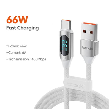 Toocki Type-C to Type-C Cable – 100W PD Fast Charging & Display Cable for Xiaomi POCO F3, Realme, MacBook, iPad