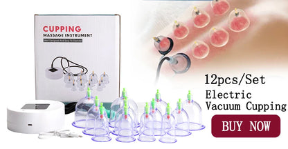 6PCS Vacuum Cupping Set with Pumping Gun – Suction Cups for Back Massage, Body Detox & Anti-Cellulite Therapy