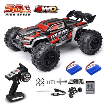 RC Off-Road 4x4 Brushless Car – 70KM/H High-Speed 1/16 4WD Monster Truck with LED Lights for Kids