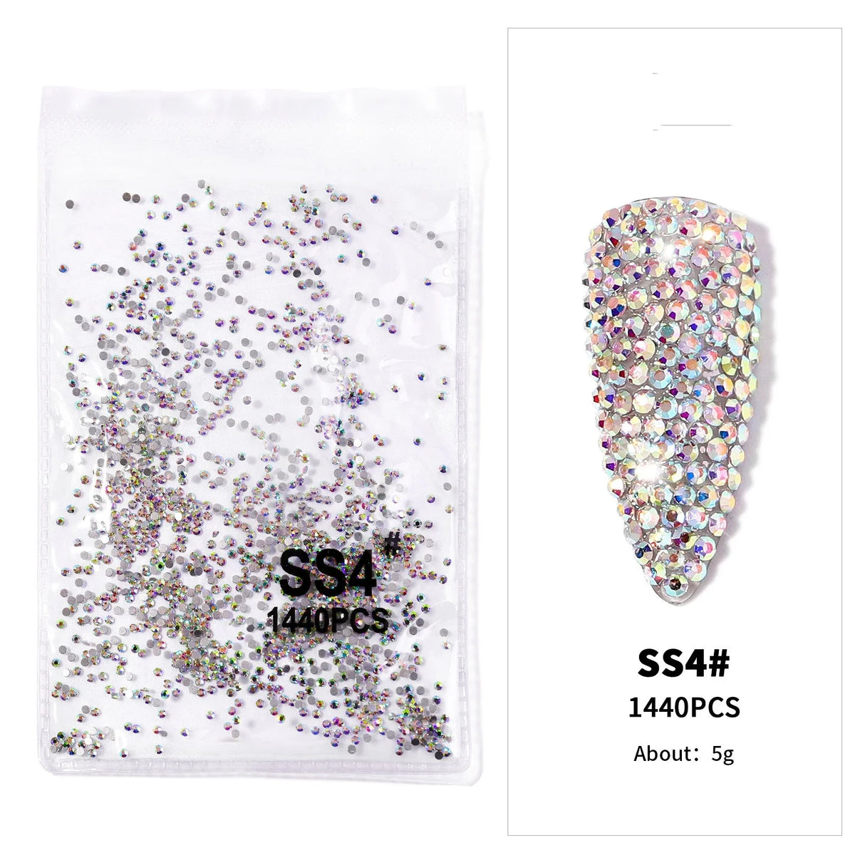 12-Grid 3D Glass AB Crystal Nail Art Rhinestones Kit – Flatback Round Beads with Tools for Nail Jewelry & Diamond Decoration