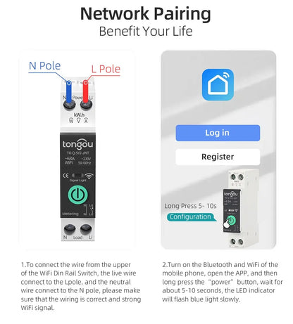 TUYA WiFi/ZigBee Smart Circuit Breaker – MCB with Over Current & Under Voltage Protection, Power Metering, 1-63A Remote Control Switch