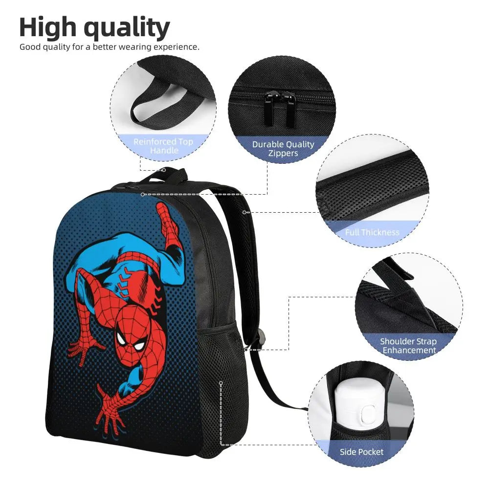 Custom Spider-Man Web Backpack – Water-Resistant School & College Bag for Men and Women