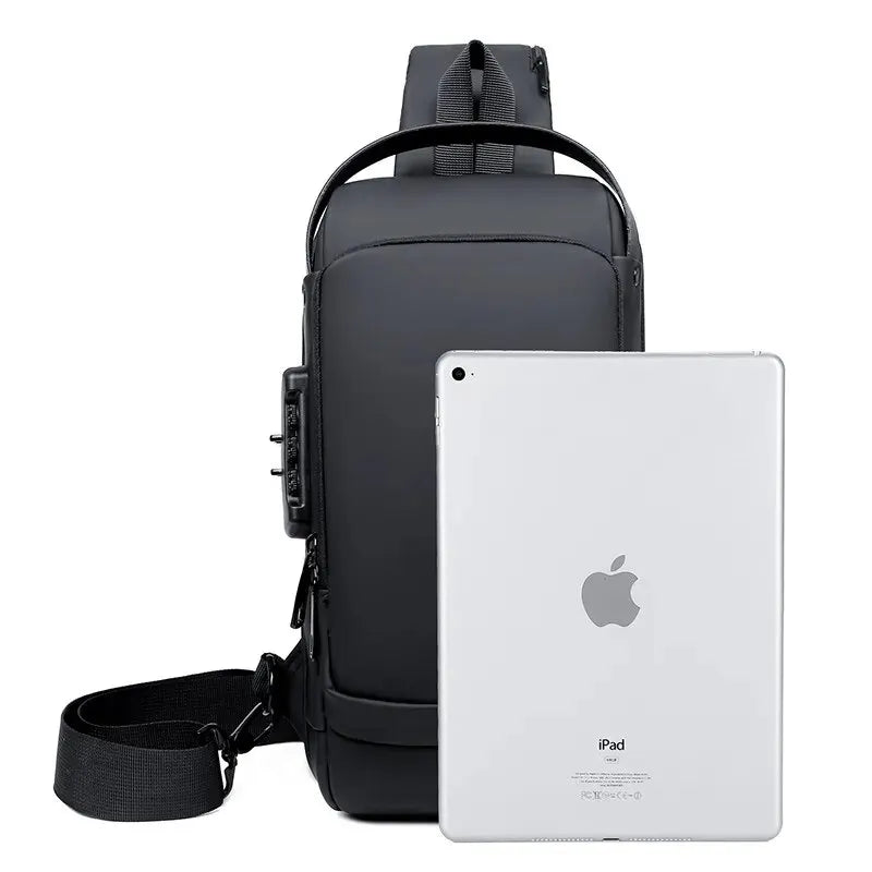 Multifunction Anti-Theft USB Shoulder Bag for Men: Crossbody Travel Sling Chest Pack Messenger - Secure and Stylish