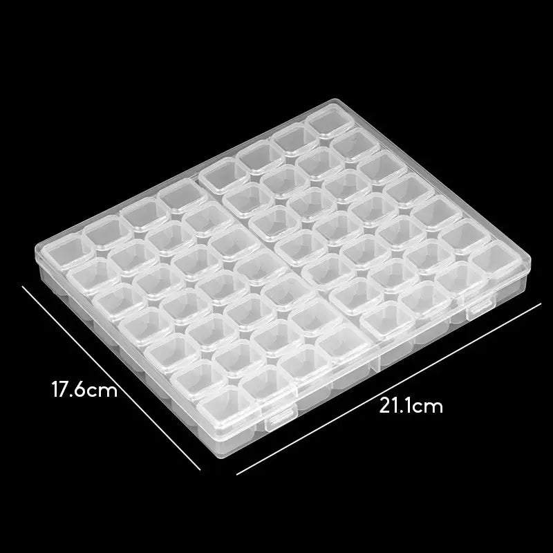 Diamond Embroidery Box - 56/28 Slot Cross Stitch Tool Organizer for Diamond Painting, Dismountable Storage Case
