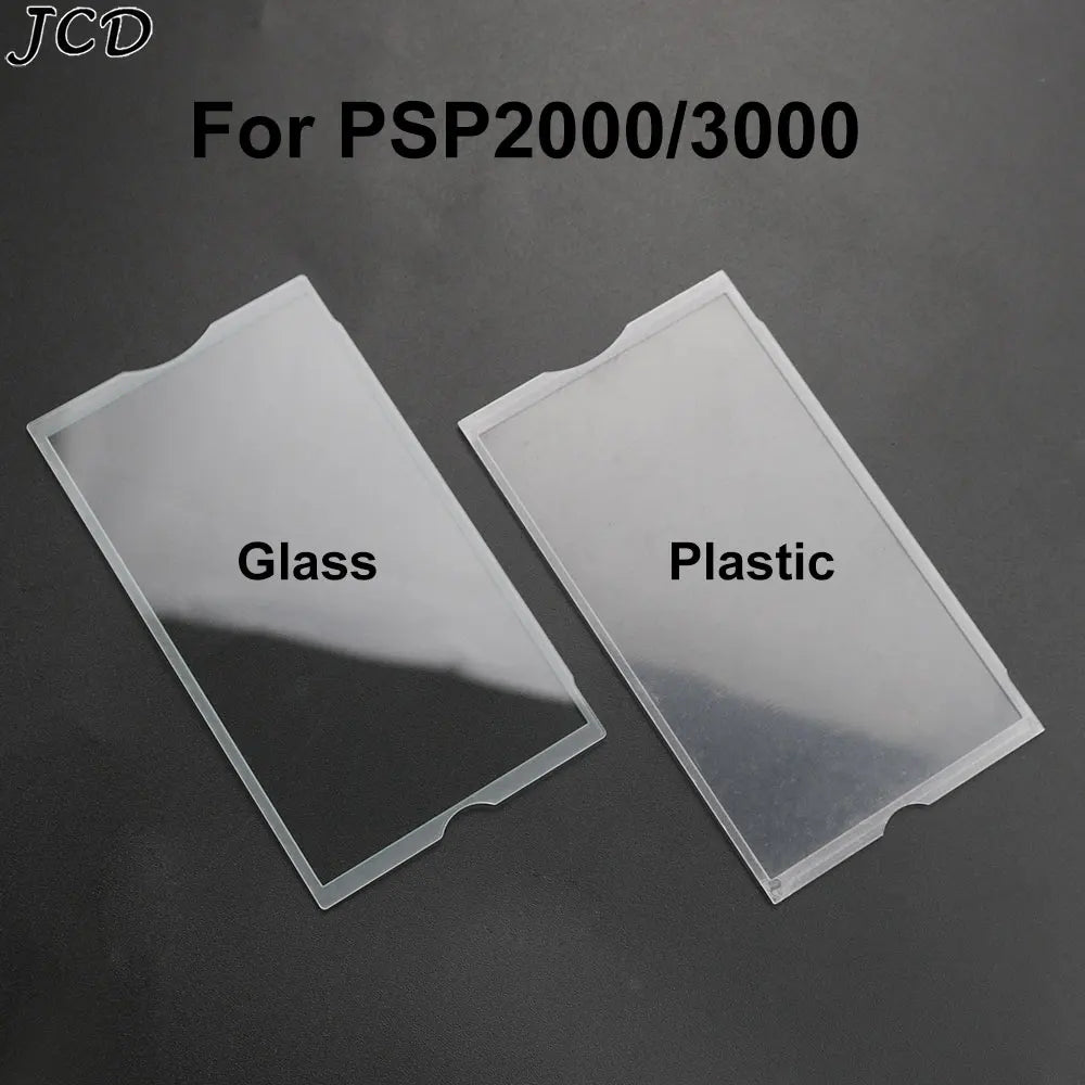 JCD Transparent Glass Screen Lens Cover – Display Panel Protector for PSP 2000/3000 Console with Clear Frame