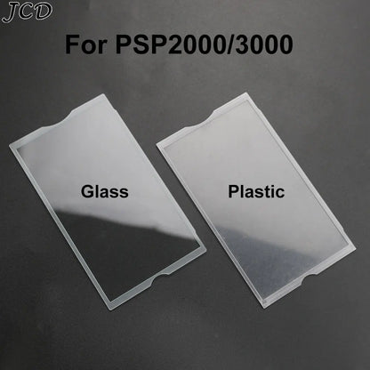 JCD Transparent Glass Screen Lens Cover – Display Panel Protector for PSP 2000/3000 Console with Clear Frame