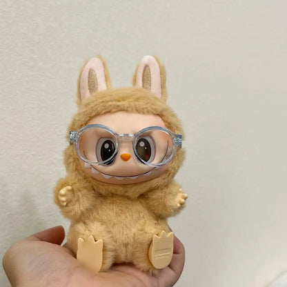 17cm Mini Plush Doll Clothes – Kpop EXO Labubu Idol Outfit with Glasses & Sunglasses Accessories Gift