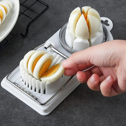 Multifunctional 2-in-1 Egg Cutter — PP Base with Stainless Steel Wire, High-Quality Hanging Kitchen Tool