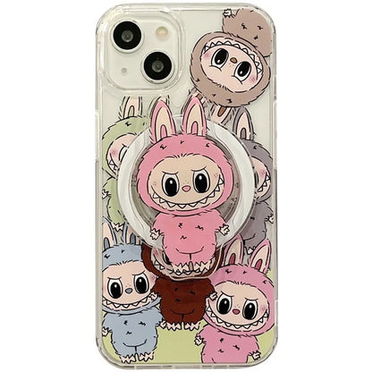Labubu The Monsters Box — Magnetic Folding Phone Grip & Holder with Cute Cartoon Design for iPhone & Samsung