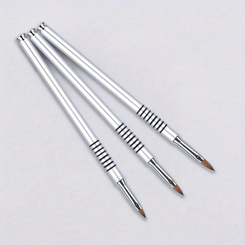 Silver Nail Art Brush – Metal Rod Crystal Nail Pen for 3D Sculpting & Light Therapy Manicure Design