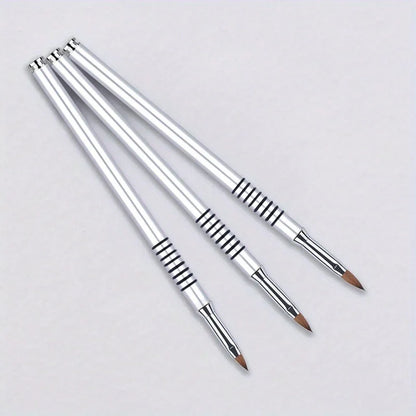 Silver Nail Art Brush – Metal Rod Crystal Nail Pen for 3D Sculpting & Light Therapy Manicure Design