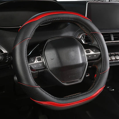 Peugeot 3008/4008/5008 Carbon Fiber & PU Leather Steering Wheel Cover — Car Interior Accessory