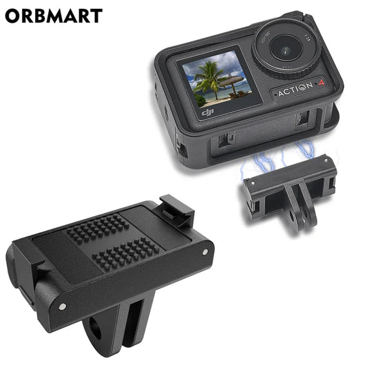 DJI OSMO Action 4/3/5 Pro Camera Magnetic Fork Adapter - Quick Release Extension Mount Base, Camera Accessories
