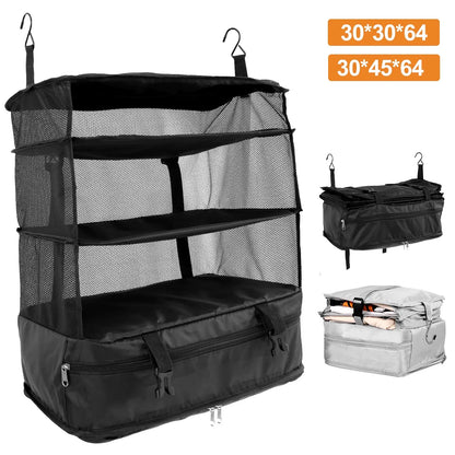 Travel Hanging Luggage Organizer | Large Capacity Foldable Clothes Storage & Garment Bag