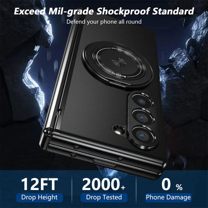 360° Rotating Magnetic Ring Case for Samsung Galaxy Z Fold 6/5/4/3 5G – Hinge Protection Phone Cover with Holder