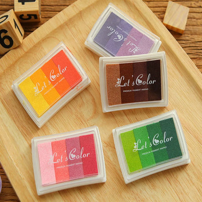 Durable Printing Ink Pad Set – Four-Color Gradient DIY Fingerprint Sponge for Creative Stationery Decoration