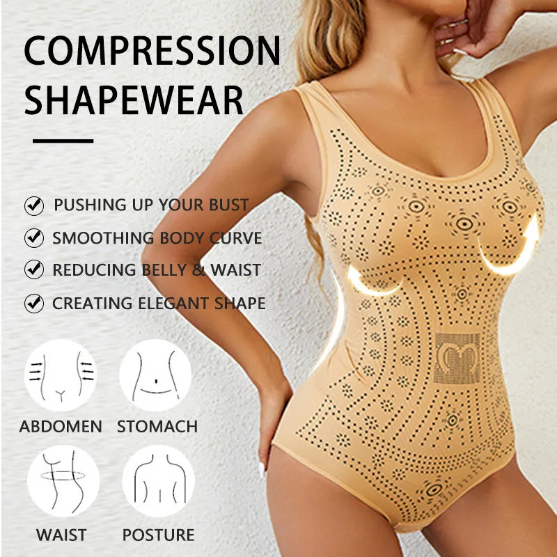 Flarixa Plus Size Shapewear Bodysuit – Open Crotch Seamless Slimming Underwear Postpartum Body Shaper 5XL