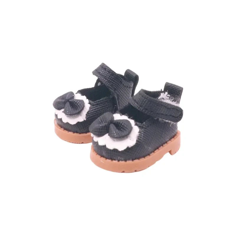 3.8cm Doll Shoes for 17cm Labubu Doll — Solid Color Lace-Up Canvas PU Shoes, Doll Clothing Accessories & Girl’s Toy Gift