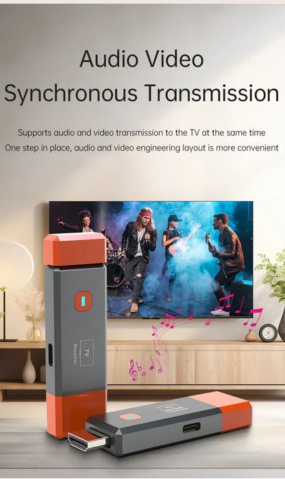 Wireless HDMI Video Transmitter & Receiver Kit – TV Stick Dongle Adapter for PC, Camera, Laptop to Projector, Monitor, TV