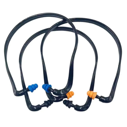 Soft Silicone Head-Mounted Earplugs – Blue, Black & Orange Anti-Noise Ear Protection for Swimming & Sleeping