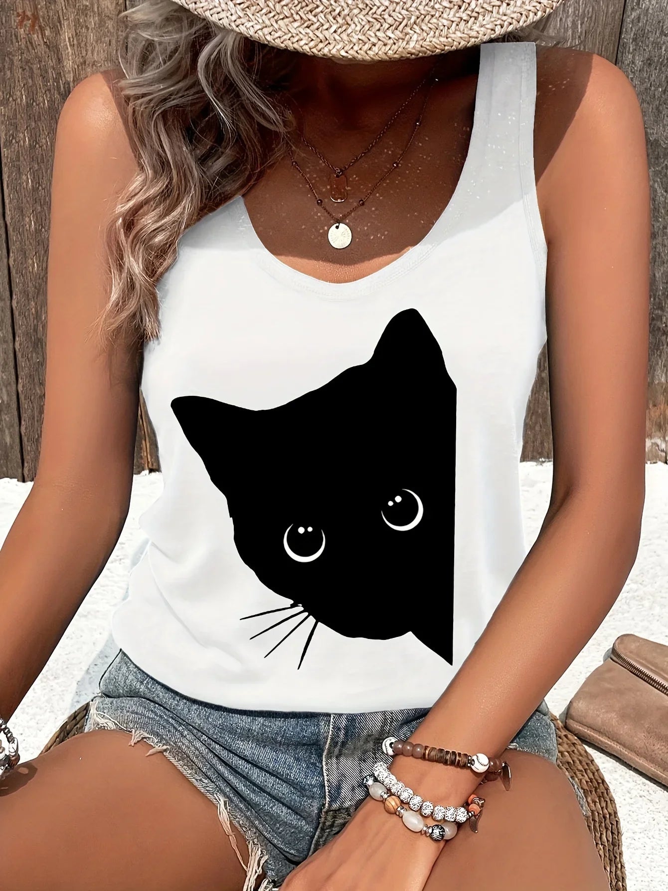 Women’s Summer Dream Catcher Printed Vest Top – Loose Fit Mesh Sleeveless Casual T-Shirt for Comfortable Wear