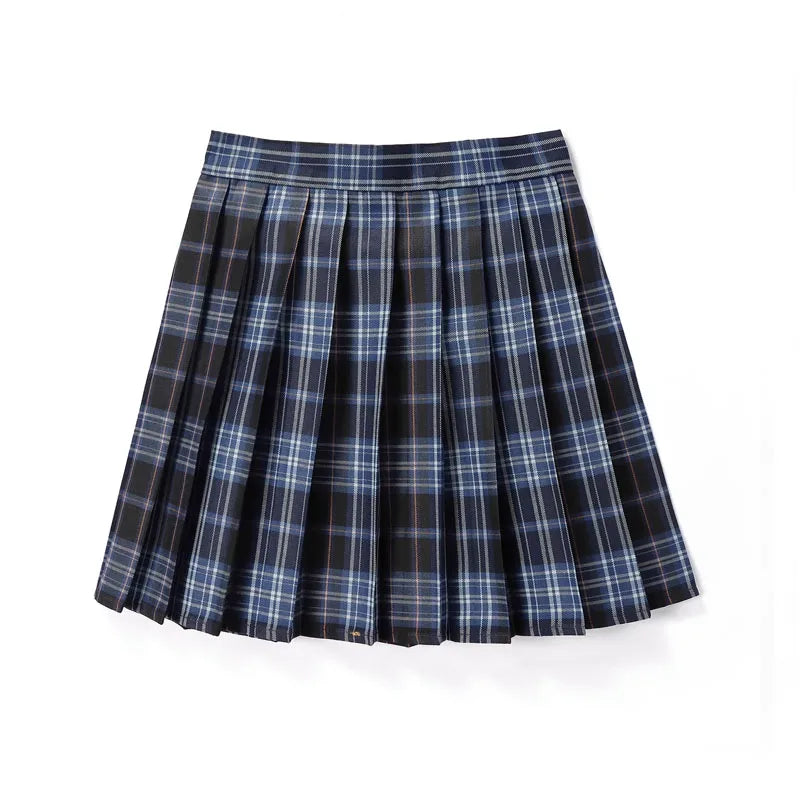 Women’s High Waist A-Line Skirt – Summer Harajuku Style Black Mini Pleated School Girl Uniform