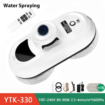 High-Suction 5600PA Window Cleaning Robot with Electric Spray and Fall Prevention - Remote Controlled