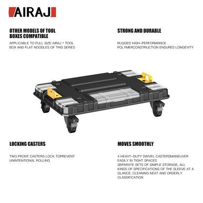 AIRAJ Stackable Modular Toolbox Set — Portable Combo ToolBox with Wheels for Space-Saving Storage & Easy Mobility