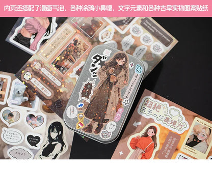 MINKYS 45 Sheets Retro Decorative Stickers – Laptop, Kpop, Toploader, Photocard Sticker Book, Kids Gift & School Stationery