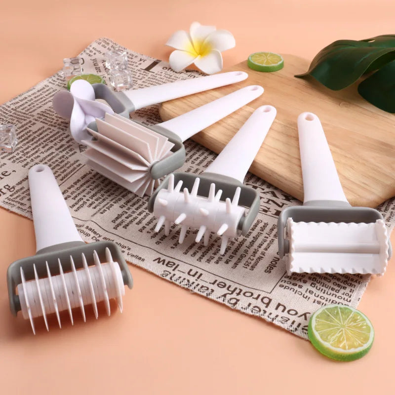 Multi-Functional Baking Tool Set – Dough Roller, Noodle Cutter & Needle Puncher Tools for Bread, Pastry & Kitchen Baking Use