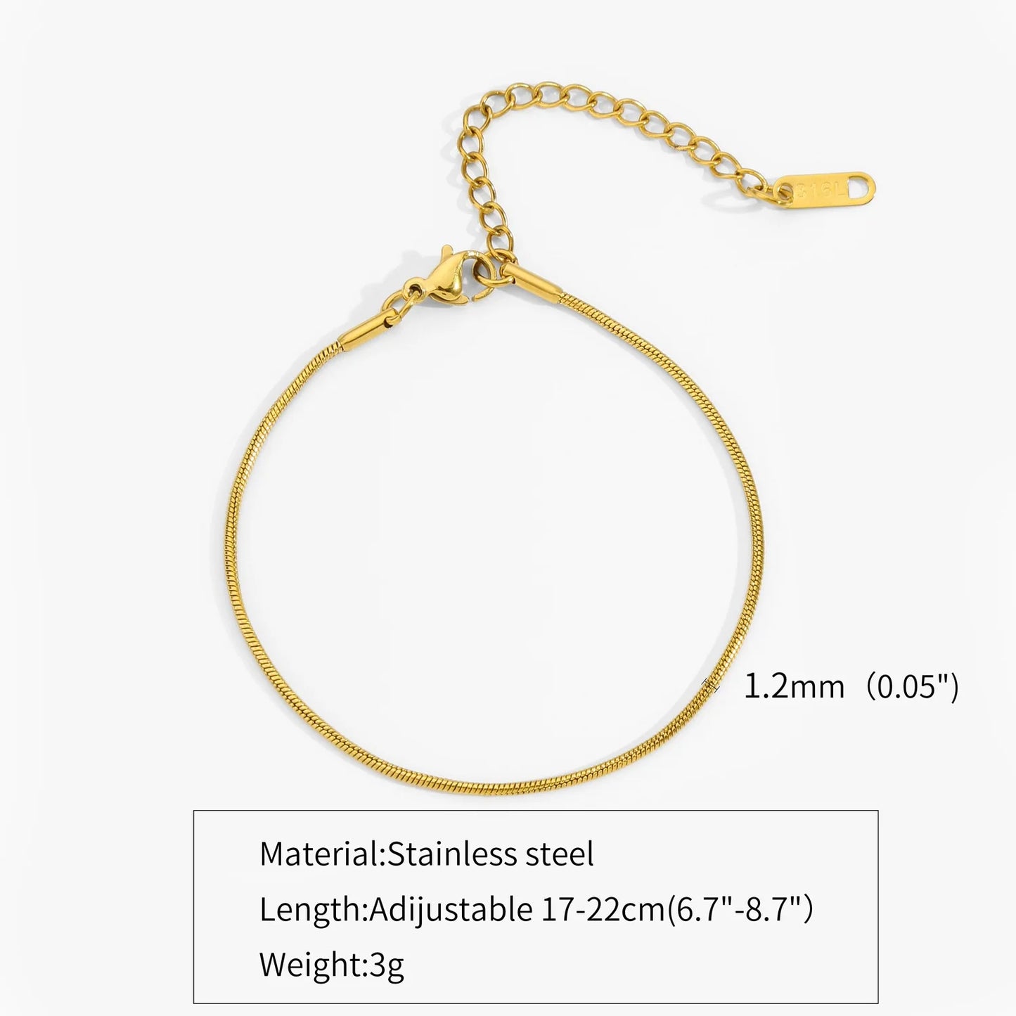 Stainless Steel Silver Snake Bone Chain Bracelet for Men & Women – Non-Fading Hip Hop Open Fashion Wrist Jewelry