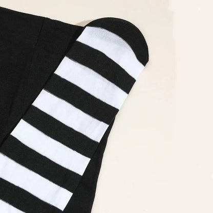 Goth Punk Women’s Rainbow Striped Pantyhose – High Waist Slim Leggings for Halloween Christmas Cosplay