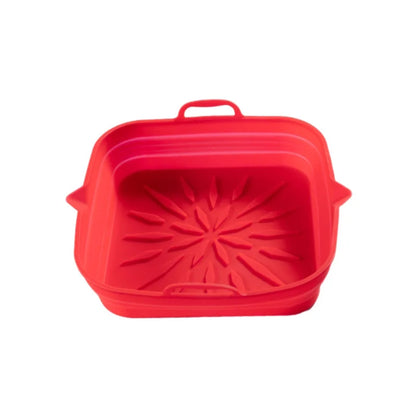 Silicone Air Fryer Liner & Reusable Baking Tray – Square Basket Mat for Oven, Pizza, and Dish Pan Inserts