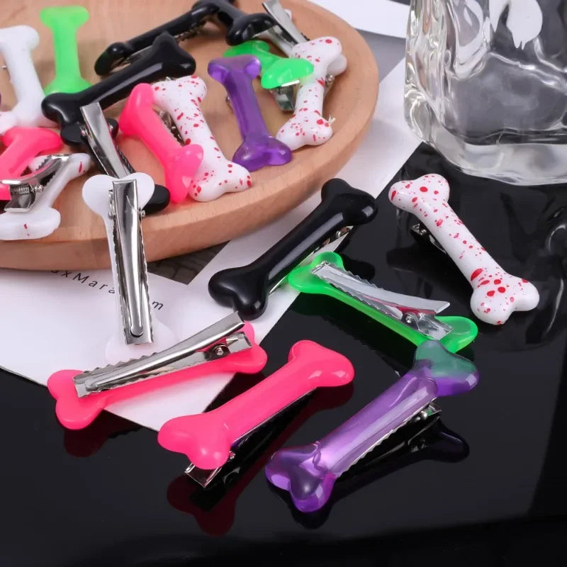 White Bone Hair Clip - Cute Cartoon Bobby Pin for Girls, Fashion Dog Bones Decoration, Small Hairpins Barrettes Y2K Accessories