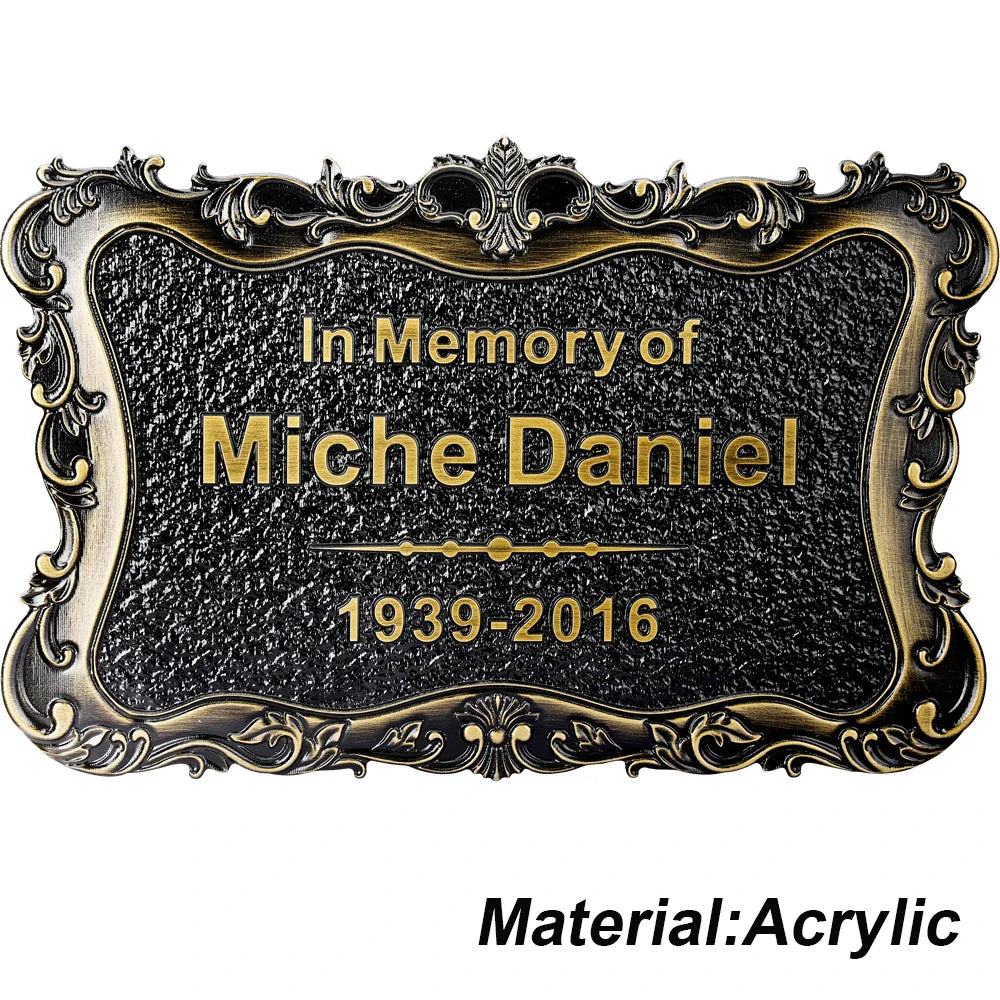 Personalized Memorial Plaque – Custom Engraved Grave Marker for Loved Ones or Pets (Dog & Cat), Remembrance Plaques