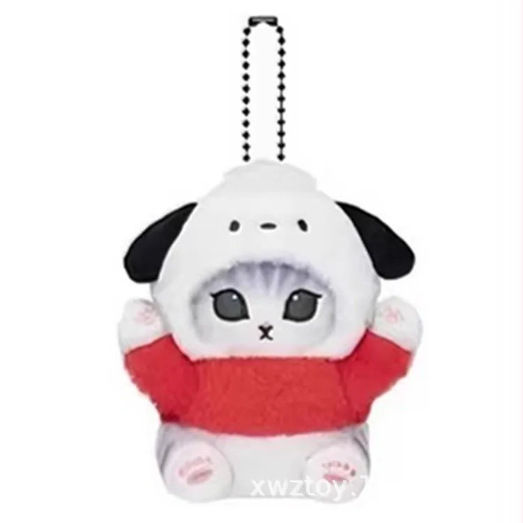 Kawaii Keychain Pendant – Cartoon Mofusand Shark Cat Cross-Dressing Doll, Backpack Decor & Toy