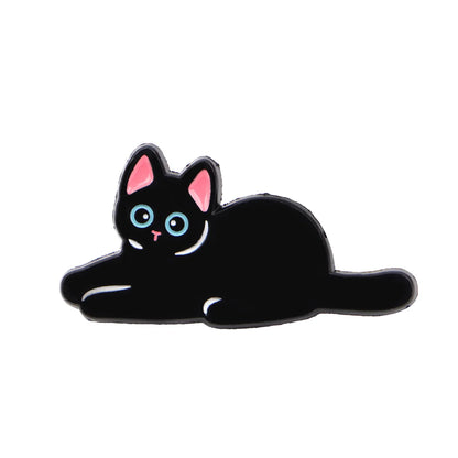 Cute Black Cat Enamel Pin – Animal Brooch Lapel Pin for Backpack, Clothing, Witch Jewelry & Halloween Gifts