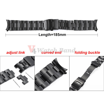 Curved End Stainless Steel Men’s Watch Band for Seiko 5 SKX007/SKX009 – 18mm/20mm/22mm Sport Jubilee Oyster Replacement Strap